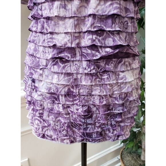 Only Nine Top Blouse Women's Size 3X Purple Casual Ruffle Short Sleeve V-Neck - Picture 8 of 11